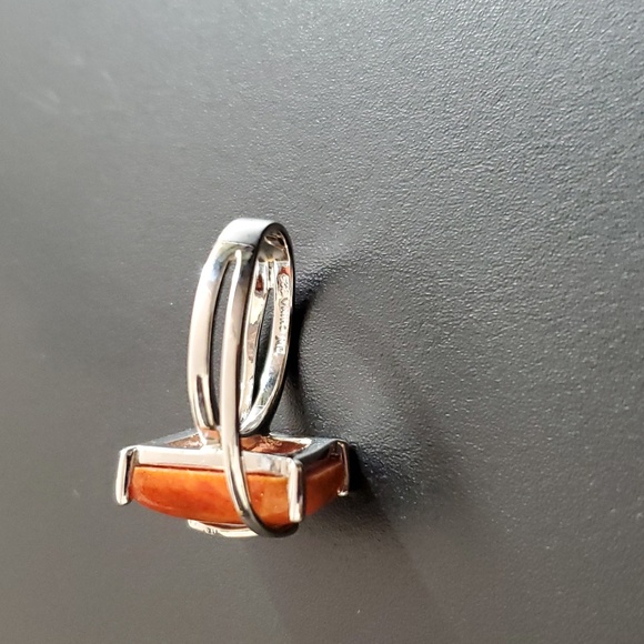 Sterling Silver 925 Orange Jasper Artform Ring - Picture 7 of 7